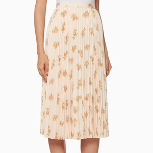 JOIE Adeena Pleated Floral Crepe de Chine Skirt